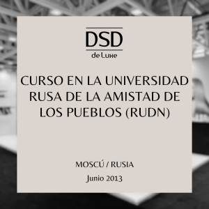 CURSO EN LA UNIVERSIDAD RUSA DE LA AMISTAD DE LOS PUEBLOS (RUDN)